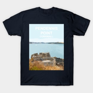 Pendennis Point Falmouth Cornwall. Cornish gift. Travel poster T-Shirt